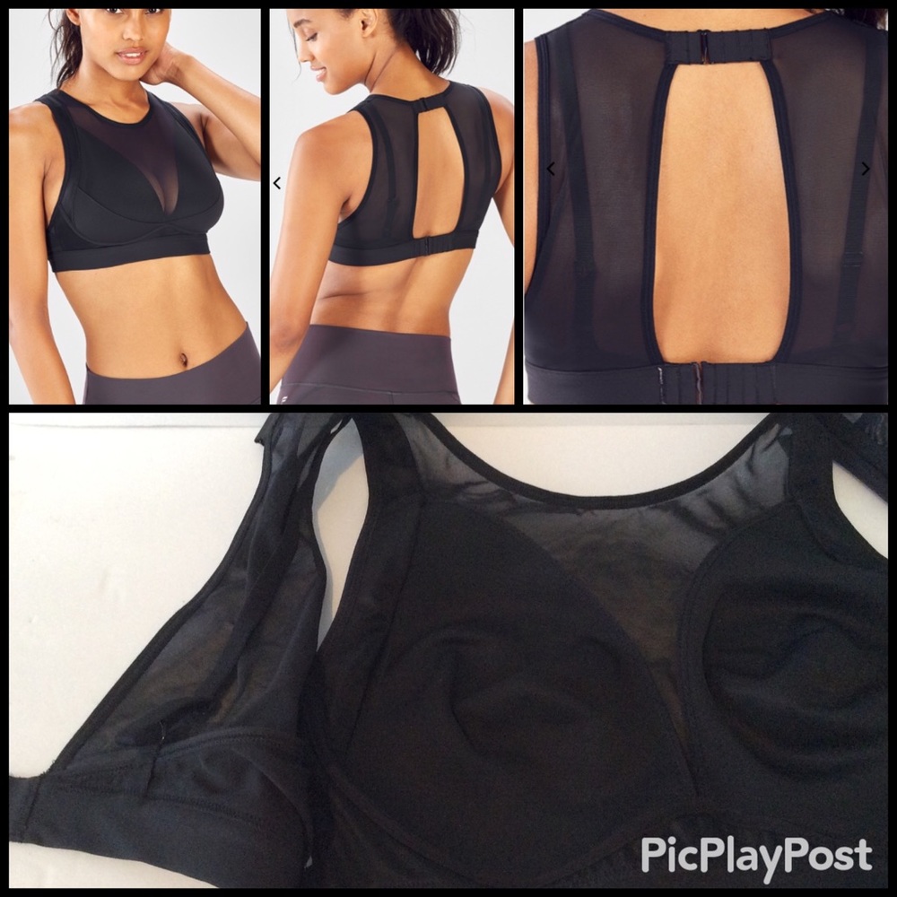 Fabletics Blare Sports Bra, Black/Mesh SZ.XL NWOT